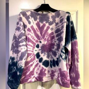 Purple tie dye sweat shirt